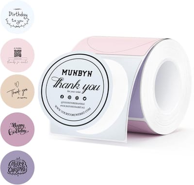 SnelShoppen - Thermische Ronde Labels 2 Inch Multicolor Zelfklevende Etiketten voor Classificatie, Bakkerijproducten, 150 Vellen/Rol, Kleuren van Mora