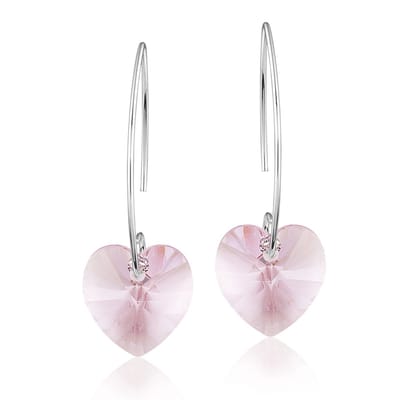 Montebello Oorbellen Pippa HZ29 - Swarovski Hart - 925 Zilver Gerhod. - Ø14mm - 40mm