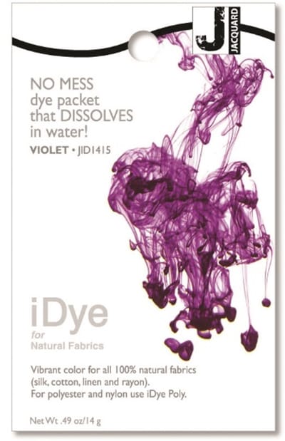 Jacquard textielverf iDye Natural 14 gr violet voor natuurlijke stoffen.