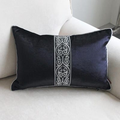 Luxe Léger Nouveau Style Chinois Élégant Noir Velours Épais Housse de Coussin de Canapé Taie d'Oreiller Dossiers Pour Canapé de Salon 40x60cm