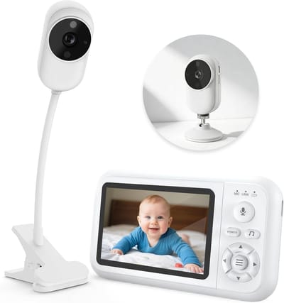 Babyfoon Camera - Baby Monitor - Baby Bewaken - Privéverbinding Zonder Wifi - 3.5 inch Display - Wit