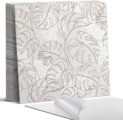 Coloray Wandpanelen Zelfklevend - Lijnenpatroon van bladeren Zelfklevende Wandpanelen - 50 cm x 50 cm - Beige Wandpaneel PVC - 4 stuks - Bloemen en planten Wandpanelen Zelfklevend - Wandbord Keuken - Wandpaneel Badkamer