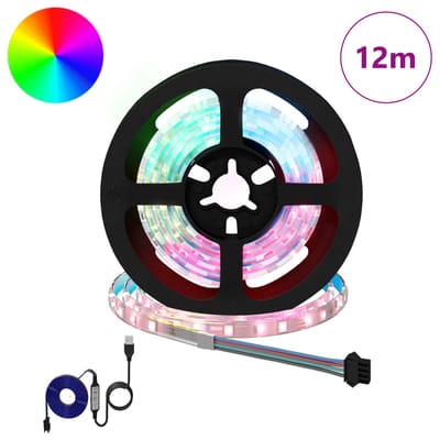 vidaXL LED-strip 12 st Zwart en transparant Koper en kunststof