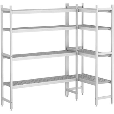 GGM Gastro Regalset Aluminium - L-Form - Bautiefe: 360mm - Tragkraft: 600 kg Zilver