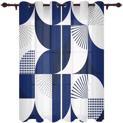 2 pièces Lignes Géométriques Abstraites Rouge Noir Rideaux de Fenêtre Modernes pour Salon Chambre à Coucher Rideau Traitement de Fenêtre Cuisine Stores Draperies 100W130H(CM)40x51in&rod pocket