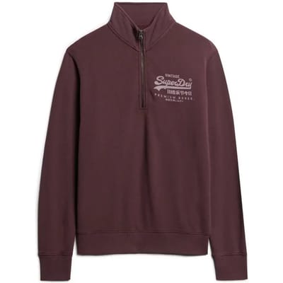 Superdry - Klassieke trui met halve rits en print - Heren - Truien
