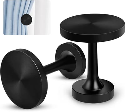 JGS Premium - Voor Gordijn Holdbacks - Zwart Metalen Gordijnstropdas Haken - Decoratieve Medaillon - Muur Gemonteerd - Voor Moderne Vintage Gordijnen - Binden Kwastje Houder