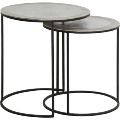 Light & Living Bijzettafel Talca - Zilver - Ø49+Ø40cm - Luxe