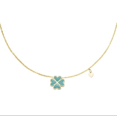 Yehwang ketting - Klavertje vier - Goudkleurig - Stainless steel