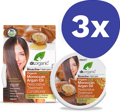 Dr Organic Argan Olie Haarmasker (3x 200ml)