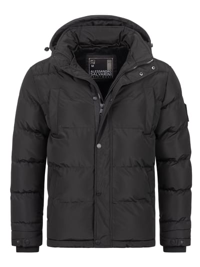 Alessandro Salvarini heren winterjas AS-326 met teddyvoering en afneembare capuchon