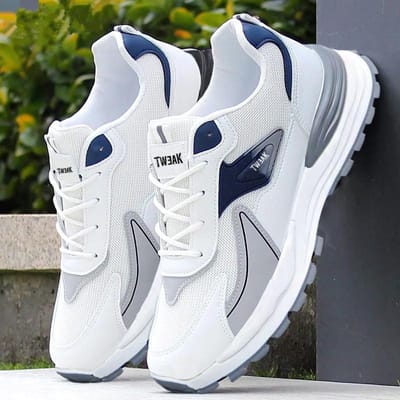 Mode Herenschoenen Veelzijdige Mesh Heren Sneakers Ademende Hardloopschoenen Antislip Platform Sportschoenen Mannelijk Tenis Masculino 40 wit