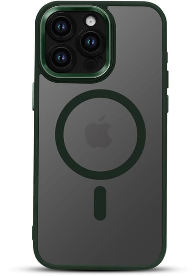 Hoesje Geschikt voor Apple iPhone 12 Pro - Groene Color Frame - Casemania Shock Proof Back Cover met Gekleurde Bumper - Geschikt voor MagSafe - Flexibel en Shockproof Hoes met Volledige Camera Bescherming - Val/Stoot-Proof Telefoonhoesje