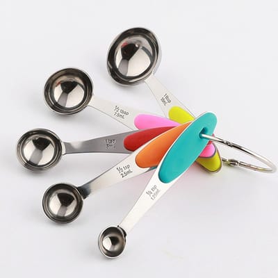 Dailygoods- Maatlepels Set van 5 - Roestvrij Stalen Maatlepels - Diepe Gegraveerde Maatmarkeringen - Vaatwasmachinebestendig - Keukengereedschap - Verschillende Maten - Maatlepelset