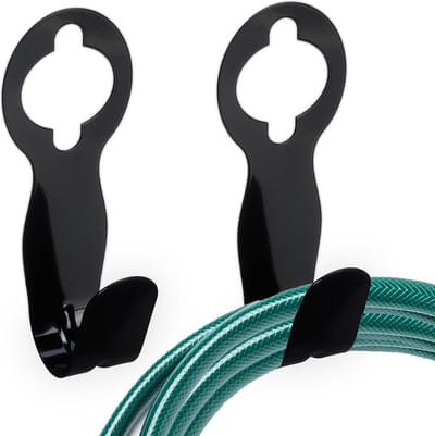 wandslanghouder - set van 2 - voor tuinslang tot 30 m - muur - tot 15 kg - metaal