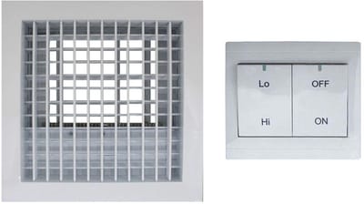Dailygoods - Ventilatierooster Elektrisch - Afvoerrooster voor Ventilatoren - 220V - 350 x 350 mm - Regelklep - Ideaal voor Airconditioning - Geschikt...