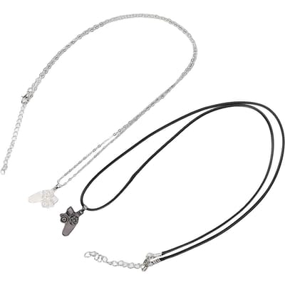 2 stuks Prachtige Bijpassende Controller Kettingen Magnetische Hangers Ketting Valentijnsdag Ketting white