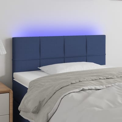 vidaXL - Hoofdbord - LED - 80x5x78/88 - cm - stof - blauw