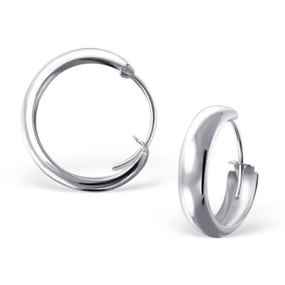 Aramat Jewels | Oorringen | Zilveren Geometrische Huggies | | | |4mm | Zilver | Kinderen, Volwassenen | Verkleurd niet