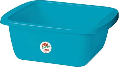 Rechthoekige Basin - Wastafel Emmer - Huishoudelijk Gebruik - Gemaakt in Italië - 17 Liter - Limoengroen/Turkoois