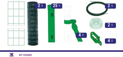 KIT 111 tuindraad +palen +accessoires, lengte 50m, hoogte 102cm, kleur groen RAL6005
