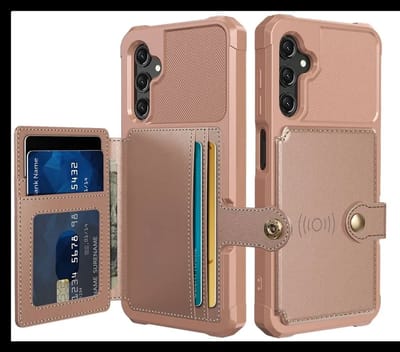 Portemonnee Hoesje Geschikt voor Samsung Galaxy A17 - Back Cover met Pasjeshouder - Telefoonhoesje voor Pinpas - Kaarthouder op Achterkant - Case met Magneet Roze