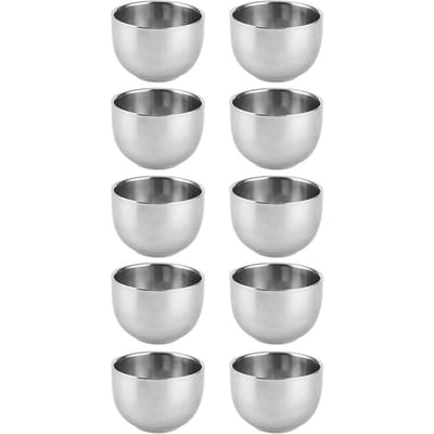 10 stuks Verdikte Dubbellaags 304 Roestvrijstalen Waterbeker voor Kinderen Keukenaccessoire white