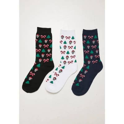 Urban Classics - Grumpy Santa Christmas 3-pack Sokken - 39/42 - Multicolours