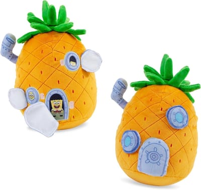 Pluche Ananashuis - Knuffel Speelgoed - Verzamelen en Spelen - Interactieve Deur en Ramen - 25 cm - Meerkleurig