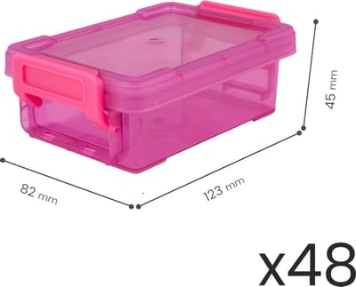 IRIS Hobby Craft Box LLB-8 - Kunststof - Roze - 48 Stuks