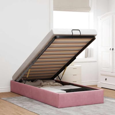 vidaXL - Bedframe - zonder - matras - 80x200 - cm - fluweel - roze