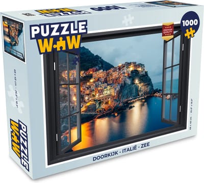 Puzzel Doorkijk - Italië - Zee - Legpuzzel - Puzzel 1000 stukjes volwassenen
