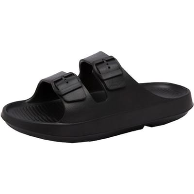 Pantoufles Nuage à Plateforme Épaisse Femmes Double Boucle Semelle Souple Sandales à Coussins Femme Été Plage Antidérapantes Tongs 40 noir