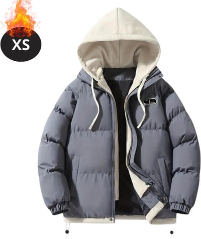 Livano Winterjas - Parka - Heren - Winter - Jas - Volwassen - Stijlvol - Met Capuchon - Gewatteerde Jas - Grijs - XS