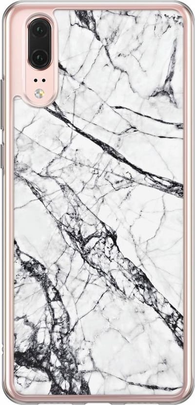 Casimoda® hoesje - Geschikt voor Huawei P20 - Grijs Marmer - Siliconen/TPU - Soft Case - Grijs - Marmer