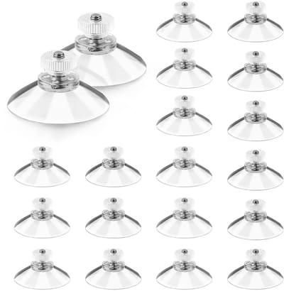 Vt products - Zuignappen met schroefdraad - 20 stuks - M5 - Transparant - Voor ramen en auto - Decoratie en ophangingen