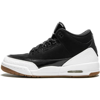 Jordan 3 Retro Noir Blanc Gum GS 441140-022 38.5 black