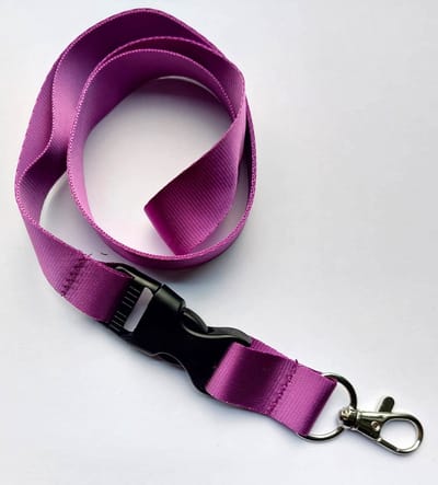 Ecorare® - 5 stuks Sleutelkoord - Kliksluiting - Lanyard - Keycord - Paars - 50 cm