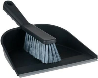 Lifetime Clean Stoffer en blik - kunststof - 32x23 cm - rubber rand
