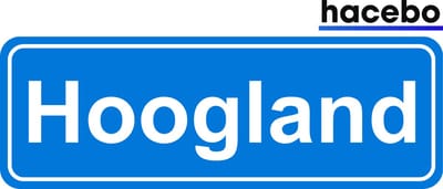 Hacebo - Plaatsnaam Sticker - 29x10 CM - Hoogland sticker - Verkeersborden sticker - grappige cadeaus - Hoogland