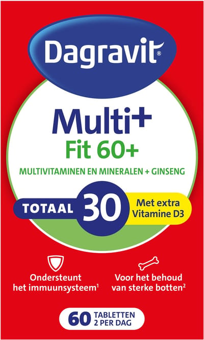 Dagravit Vitaal 60+ Multivitaminen - Ondersteunt het immuunsysteem (1) - 60 tabletten