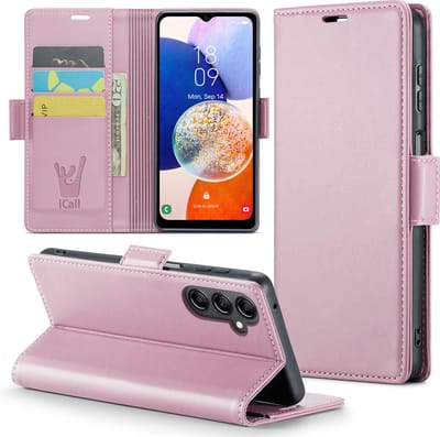 Hoesje geschikt voor Samsung Galaxy A14 - HyperCase Book Cover Kunstleer Rose