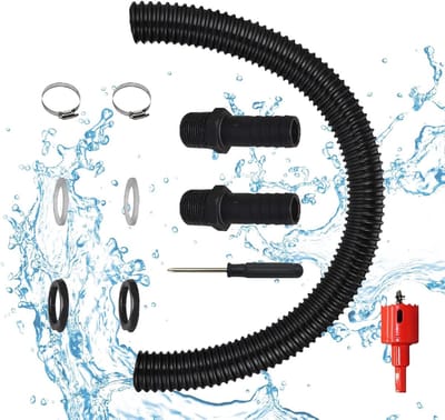 Rainwater recovery kit met 50 cm slang en 2 aansluitslangen van 25 mm inclusief montagemateriaal voor wateropslag