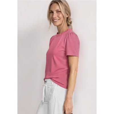 Shirt met ronde hals en ruches