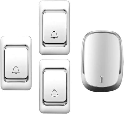 Draadloze Deurbel Set - Huis Oproepsysteem - Veilig Thuis - 300 Meter Bereik - 3 Knoppen 1 Ontvanger - Goud Wit