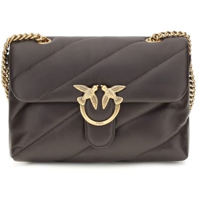 PINKO Love Puff Crossbody tas Leder 27 cm - Dames - marrone marasca