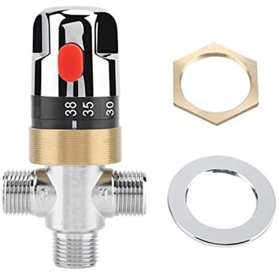 Dailygoody - Massief messing thermostatische mengkraan - Thermostaat voor zonne-douchesysteem - 7 x 4,8 x 13 cm - Mengventiel voor badkamer en keuken .