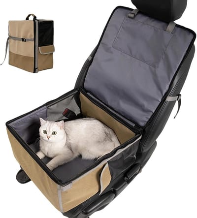 Autostoel voor Honden - Reisstoel Puppy - Veilige Autoritten - Ademend Mesh - 45 x 42 x 67 cm - Grijs