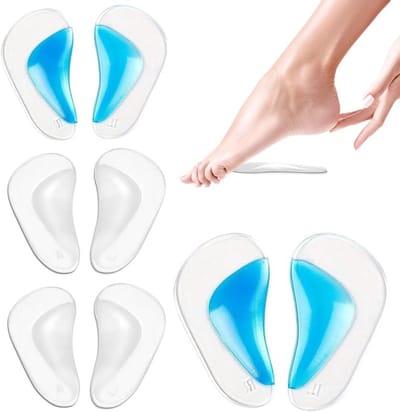Ondersteuning voor Plantenfasciitis, Gel Voetboog Kussen, Correctie voor Platte Voeten, Orthopedisch Kussen, Arch Support, Maat L (40-45)