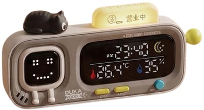 Joorly Slimme temperatuur- en vochtigheidsklok - Leuk cadeau - Weerstation - Slimme thermometer - Leuke gadget - Bureau Klok